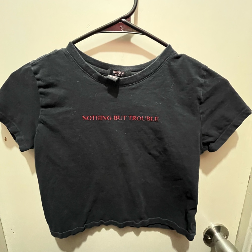 Forever 21 kids Black crop tee